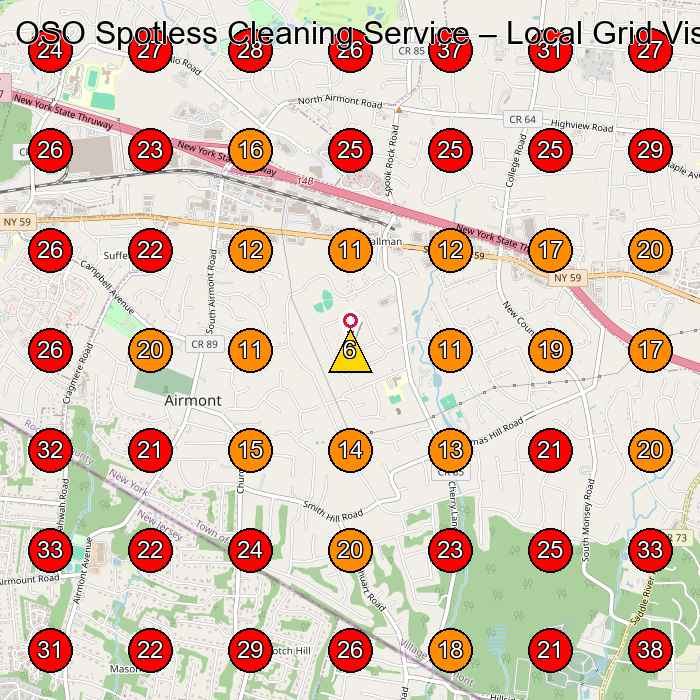 OSO Spotless Cleaning Service GeoGrid visibility map for House Cleaning Service in Mahwah